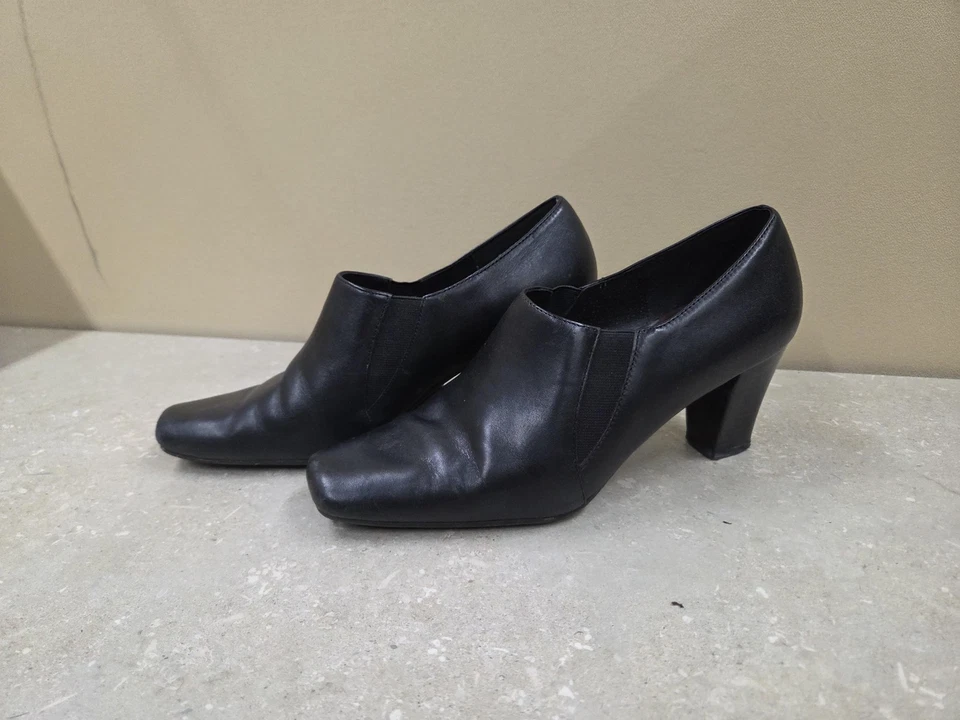 Zapatos de salón de vestir cómodos sin cordones de tacón ancho negros talla 9 aerosoles para mujer Foto 3 de 4