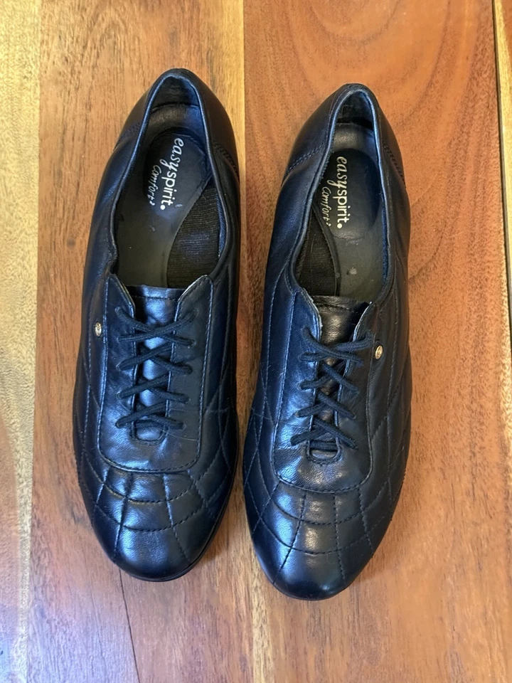 Zapato Oxford Easy Spirit para mujer talla 7 ESmotion cuero negro con cordones Foto 3 de 4