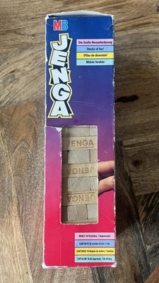 Vintage 1993 Jenga Original Holzblock Spiel von MB Spiele 100 vollständig