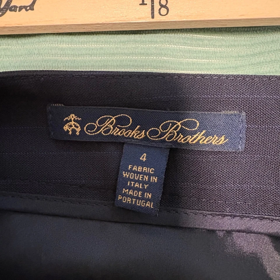 Calça social Brooks Brothers lã italiana tamanho 4 azul marinho Lanificio di Tollegno - Imagem 4 de 4