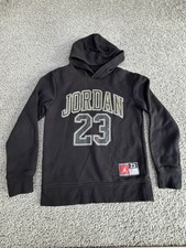 Jordan Hoodie Youth Medium 10-12 Yrs Black 23 Graphic Fleece Pullover Sweatshirt