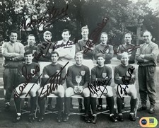 1966 England multi 10 signatures signed 10x8 Image B photo RACC Trusted ACGCert