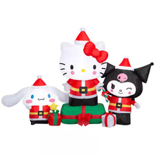 4.1 Ft. Tall 6 Ft. Wide ELT Hello Kitty and Friends Scene Christmas Inflatable