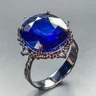 Handmade 8 ct+ Blue Sapphire Ring 925 Sterling Silver Size 8 /R468562