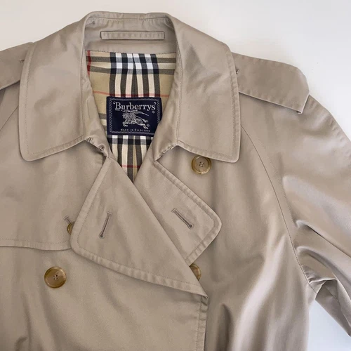 Burberry Trench Coat Fodera Cintura Nova Check Beige L Uomo #EB ZHA