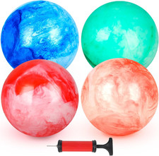 4PCS Playground Balls for Kids, 9 Inches Dodgeballs Bouncy Balls, Rubber Inflata