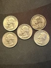 Mixed 1959-D  1962-D  1963-D 1964-D Washington Quarters-90% Silver-Lot of 5