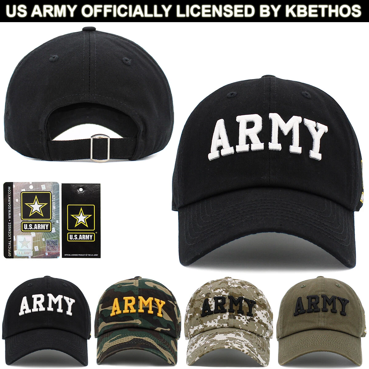 US Army Licensed Baseball Cap Hat Military Adjustable