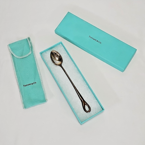 Tiffany & Co. 925 Sterling Silver Italy Infant Feeding Spoon Box Pouch 22319621