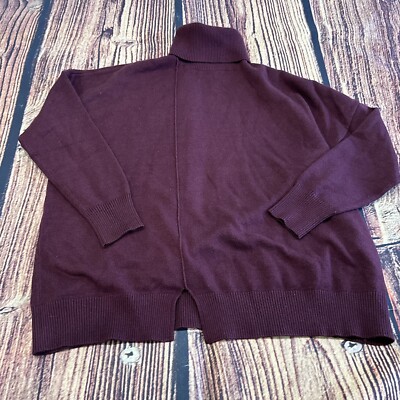 NWT RD Style Women's Size Large Seam Detail Turtleneck Sweater in Burgundy