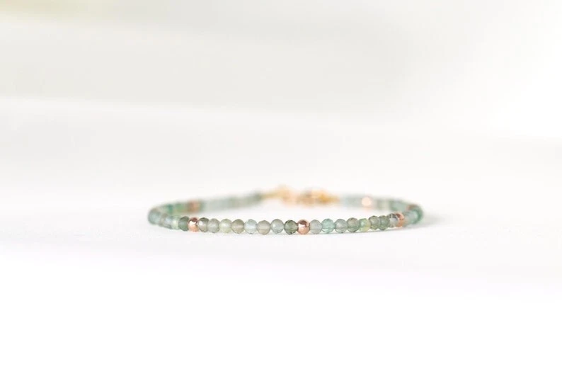 Grüner Aventurin facettierter runder Edelstein Gold gefüllte Perlen 2-3 mm Ar... - Bild 2 von 4