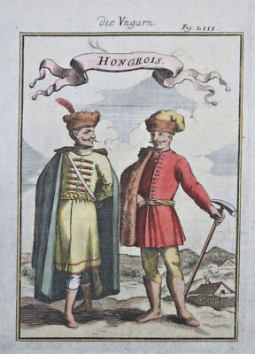 Hungarian Nobles Fur Hats Capes Ethnic View Costume Print 1685