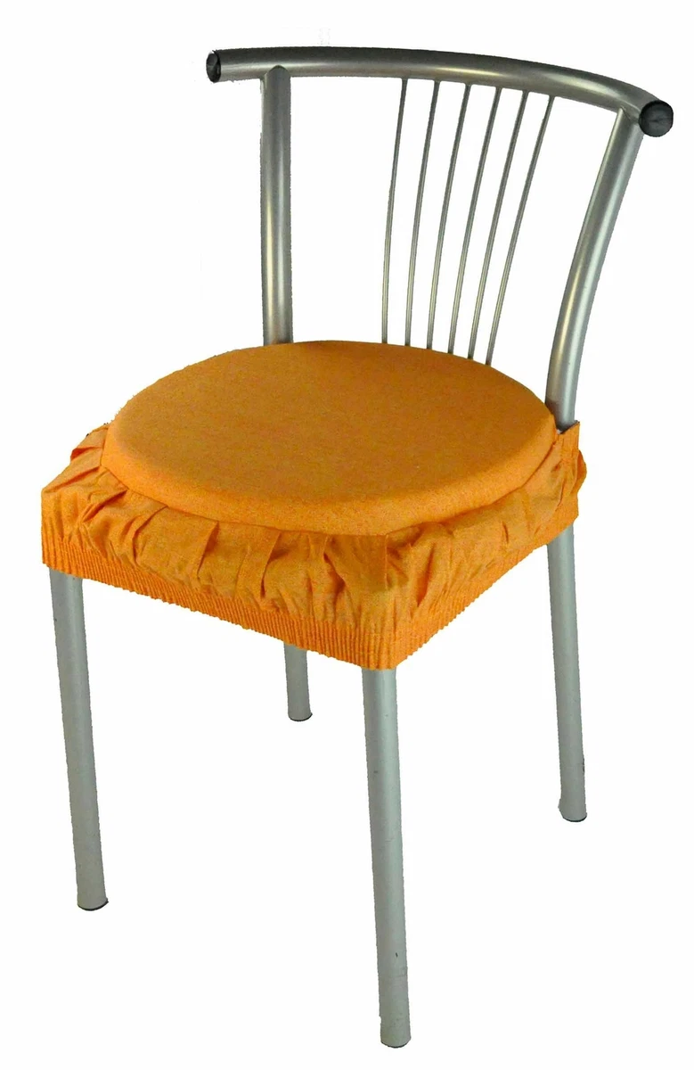 Set di cuscini rotondi antiscivolo per sedia, nero, 30 x 30 cm, con lacci elastici, ganci, per sala da pranzo, bistrot, sedie da ufficio (4 confezioni