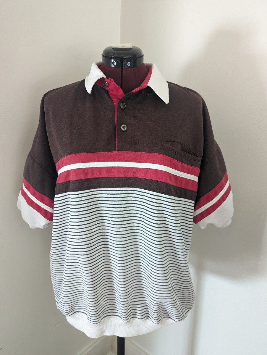 Vintage 90's Men's VAN HEUSEN Short Sleeve Buttoned Polo Shirt w