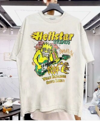 Remake Hellstar Graphic Retro White Short Sleeve Unisex Tshirt S-5XL WA0879