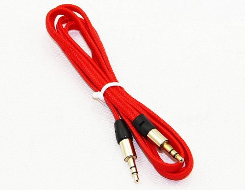 3FT FLAT BRAIDED AUX 3.5mm stereo audio auxiliary cable for iPod iPhone 5 6 plus - Picture 6 of 19