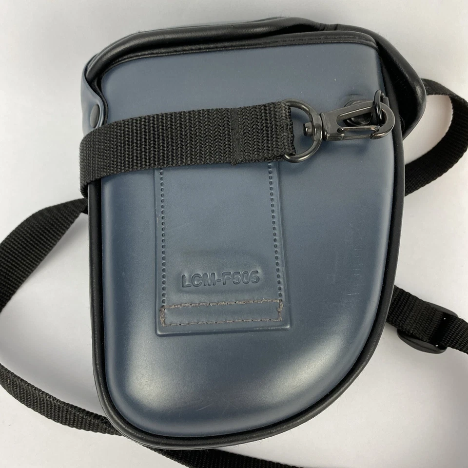 Sony LCM-F505 Semi-Soft Camera Carrying Case W/ Lanyard ~ Navy Blue ~ Used - Image 3 of 3