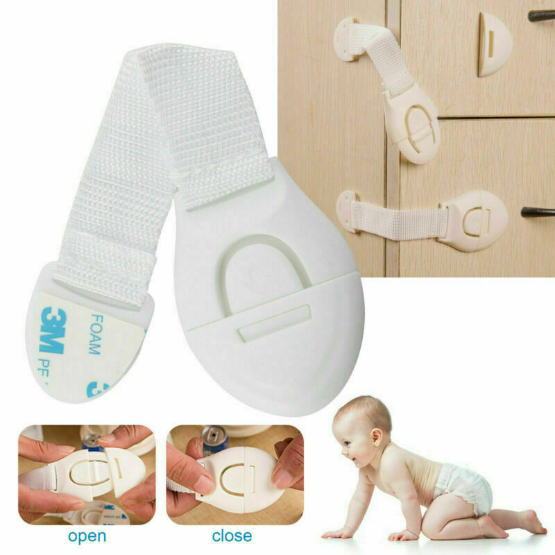 10Pc Safe Baby Kid Child Lock Proof Cabinet Cupboard Drawer Fridge Door Portable