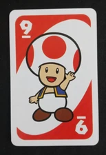 2016 Mattel Super Mario Uno Card Red Toad #9