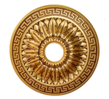 18" ROUND CHANDELIER CEILING MEDALLION ANTIQUE GOLD GREEK KEY FOYER DINING ROOM 