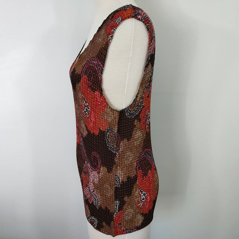 Camiseta sin mangas Liz Baker Shell para mujer talla XL arrugada elástica sin mangas cuello redondo Foto 4 de 4