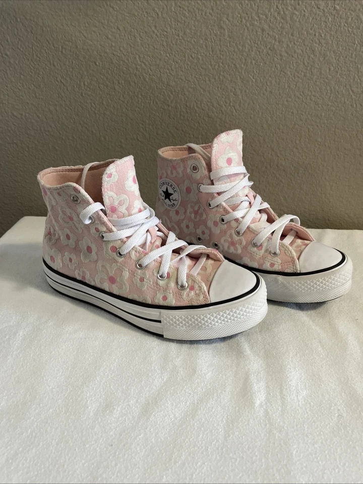 Zapatillas altas Converse Chuck Taylor rosa floral niñas niños TALLA 5 Foto 2 de 4