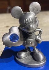 Disney Hudson Fine Pewter Birthstone September Sapphire Mickey Mouse 2.75” NEW