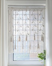 Boho Curtain Macrame Curtains for Windows Woven Room Divider Living Room Wall...