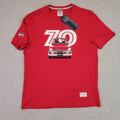 #ad Honda T Shirt Mens Large Red Vintage Culture Patrick Calello 1970 Motor Sports $29.99