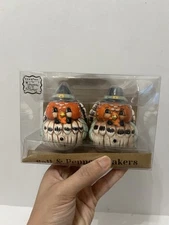 Johanna Parker Halloween Thanksgiving Turkey Salt & Pepper Shaker Set NEW Fall