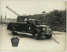 Bellevue Pa Vintage Fire Truck Brochure Photograph Print 8.5x11"
