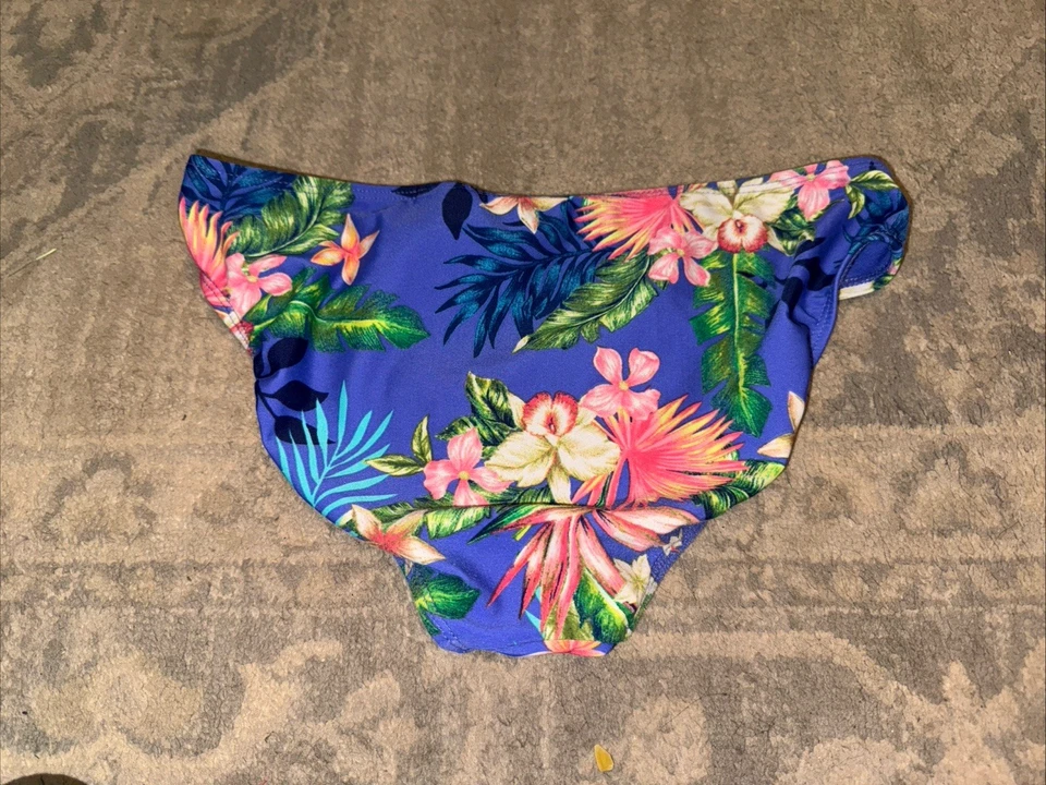 Gap Youth Girls Tropical Print Low Rise Bikini Bottom Size XXL 14-16 Blue-ish - Image 2 of 3
