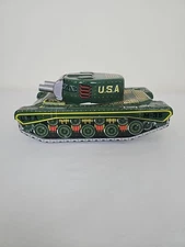 Vintage Cragstan Tin Friction M-35 Military Usa Japan Tank .