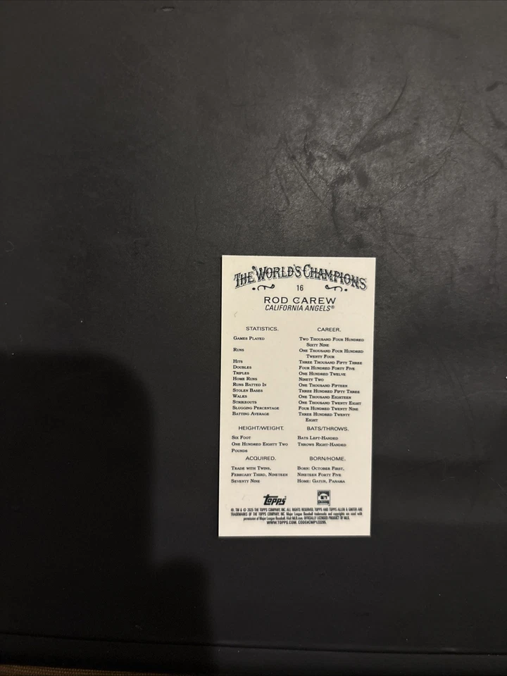 Mini oro Topps Allen and Ginter Rod Carew 2025/50 16 Foto 2 de 2