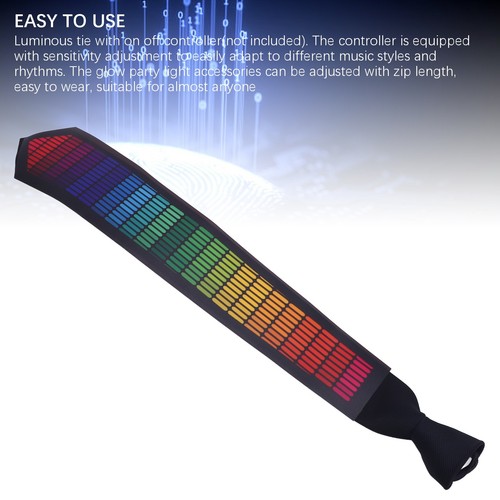 LED Tie Eye Catching Sound Activated Light Up Tie With On Off Controller For - Picture 1 of 24
