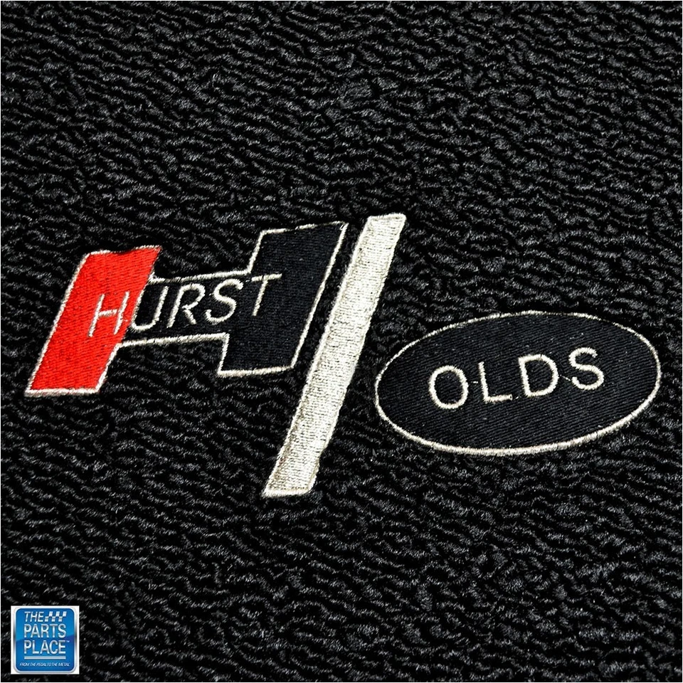 Alfombrillas Oldsmobile Cutlass Hurst Olds 1969-1977 negras bordadas Foto 2 de 2