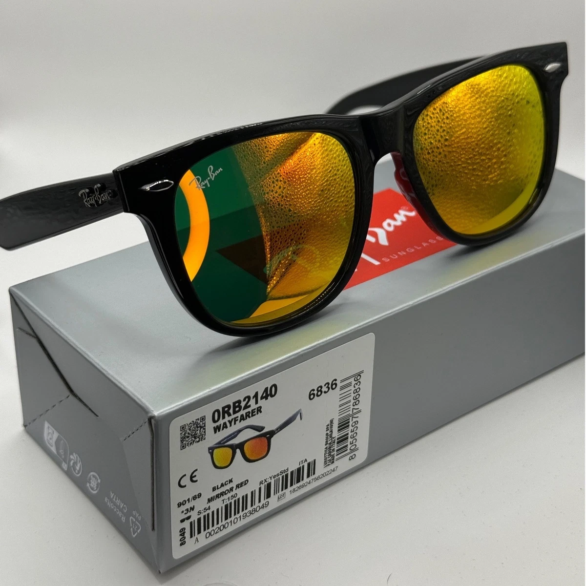ray ban wayfarer black red products for sale | eBay