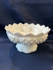 Vintage Fenton Hobnail Footed Milk Glass 6 Candle Holder Centerpiece Holiday