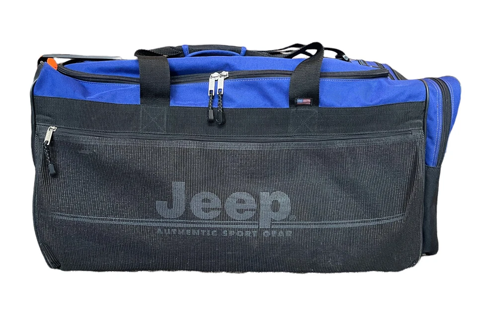 Bolsa de lona grande de nailon rodante Jeep Sport Gear 1999 negra RARA de colección Foto 4 de 4