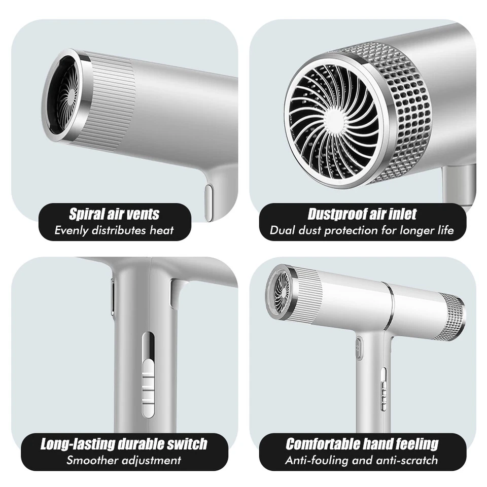 Secadora de Pelo Profesional Secadoras de Cabello Secador Ruido bajo 2500W - Imagem 4 de 4