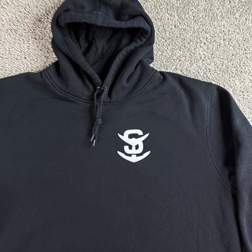 Salt Water Fishing Hoodie Mens 2XL Black Orange Grim Reaper Lobster Sweatshirt - Picture 8 of 10