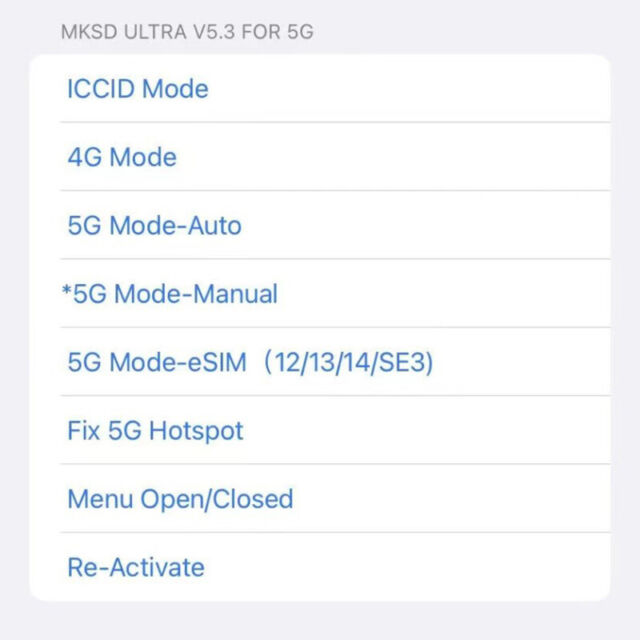 MKSD ULTRA V5.3 adhesive 5G MODE QPE IOS16.X IP14 12 sprint cricket metroPC BIBI