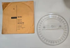 Vintage No. 1931 AP-6 360 Full Circle Protractor Eugene Dietzgen Co 6" Clearcite