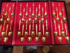 Vintage 1961 Gold Plated Washington-Kennedy President Spoon Set Wm Rogers NM/MT