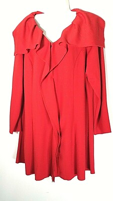 JERRY T WOMEN'S RED JACKET TUNIC TOP 1X 18 20 WT SPARKLES PLUS SIZE NEW NWT