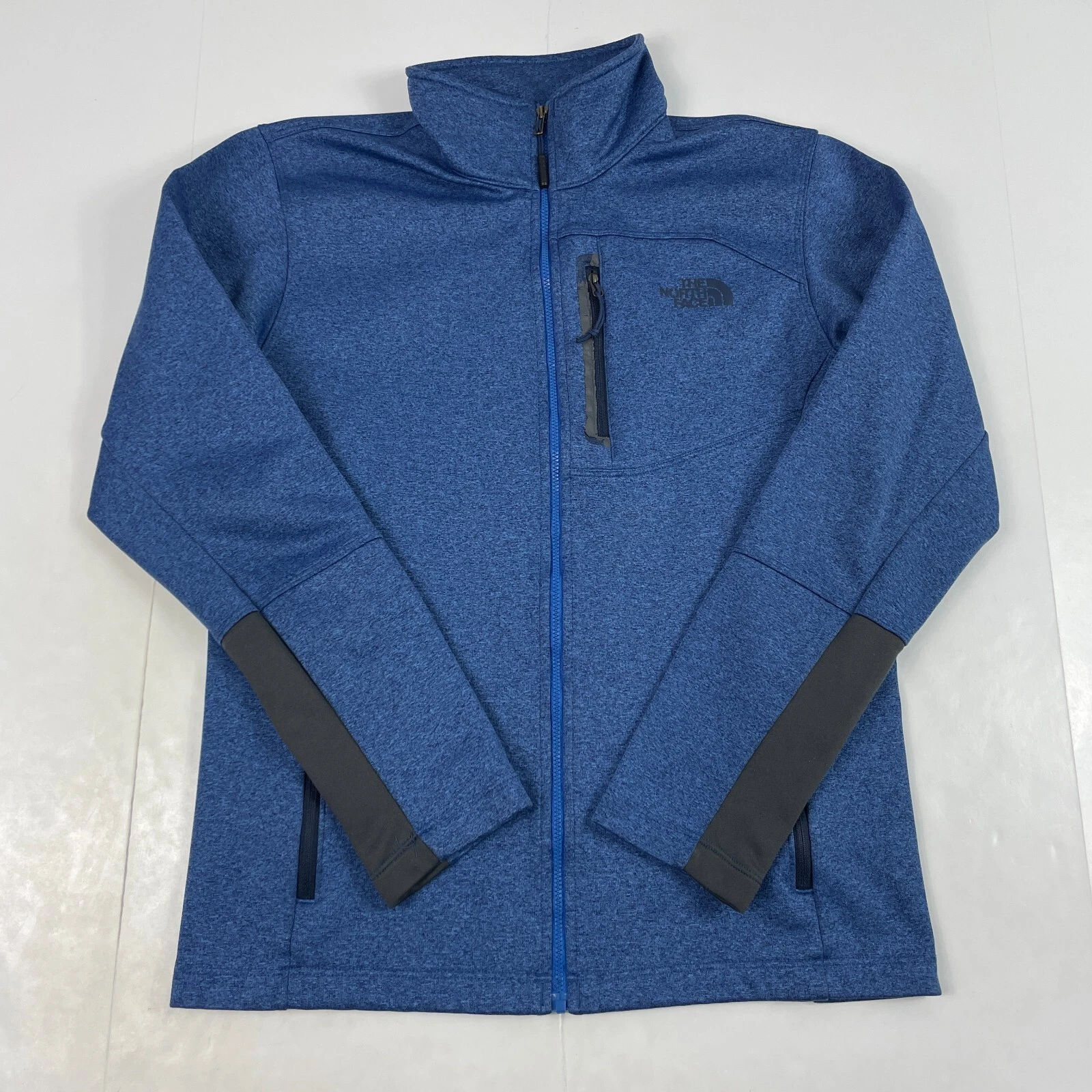 The North Face Shirt Men Small Blue Canyonlands Full Zip Hiking Golfing Climbing