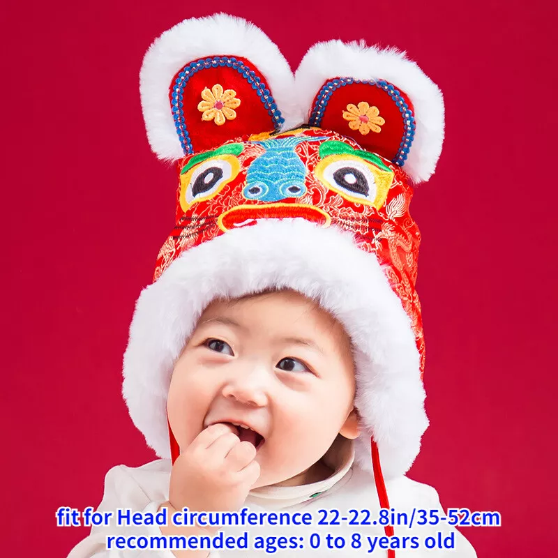 Unisex Baby Chinese New Year Hat Toddler Plush Beanie Cap