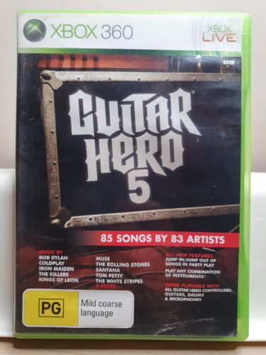Guitar Hero 5 for Microsoft Xbox 360 | 2009 | Killers Santana Coldplay Bon Jovi - Photo 1 sur 3