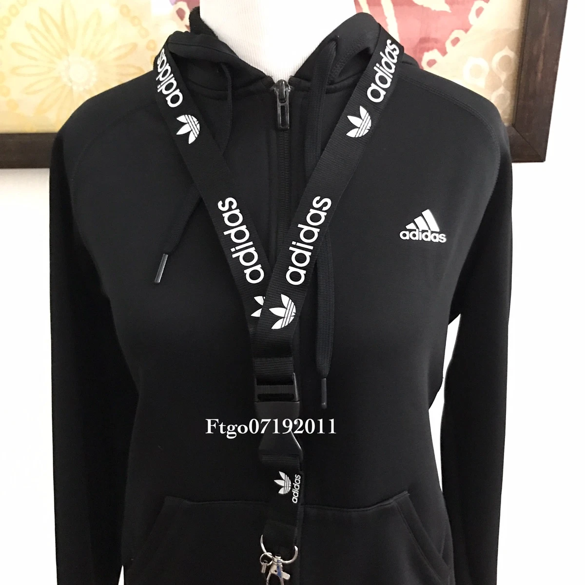 Adidas Lanyard Keychain, ID Badge, cell phone Holder - Black Lanyard | eBay