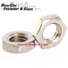 (2) M10-1.5 Hex Jam / Thin / Half Nut Stainless Steel M10x1.5 Nuts 10mm x 1.5
